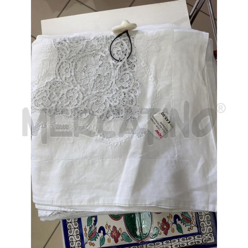 LENZUOLO MATRIMONIALE LINO MACRAME'  | Mercatino dell'Usato Trapani via libica 1