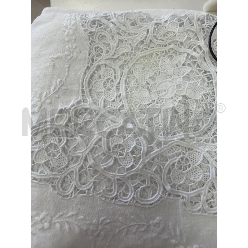 LENZUOLO MATRIMONIALE LINO MACRAME'  | Mercatino dell'Usato Trapani via libica 2