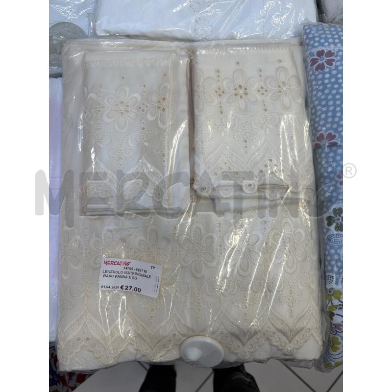 LENZUOLO MATRIMONIALE RASO PANNA E SOTTO | Mercatino dell'Usato Trapani via libica 1