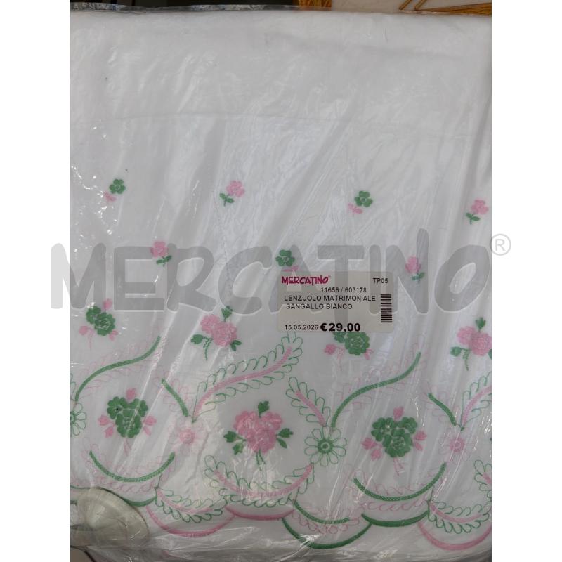 LENZUOLO MATRIMONIALE SANGALLO BIANCO  | Mercatino dell'Usato Trapani via libica 1