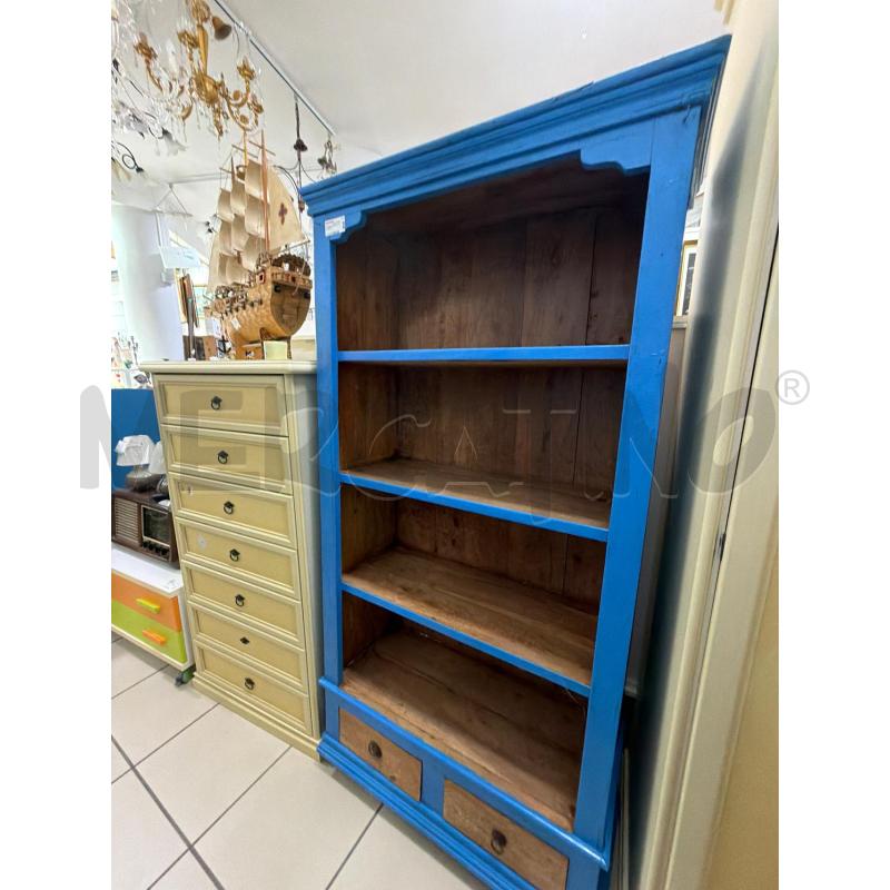 LIBRERIA LEGNO BLU 2 CASSETTI | Mercatino dell'Usato Trapani via libica 2