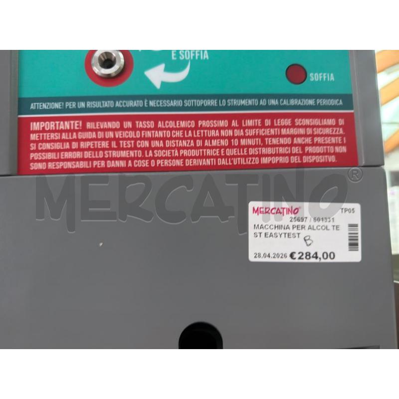 MACCHINA PER ALCOL TEST EASYTEST | Mercatino dell'Usato Trapani via libica 2