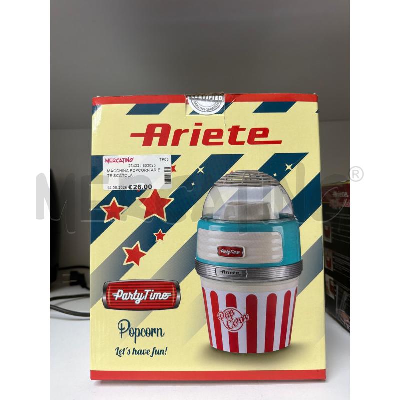 MACCHINA POPCORN ARIETE SCATOLA  | Mercatino dell'Usato Trapani via libica 1