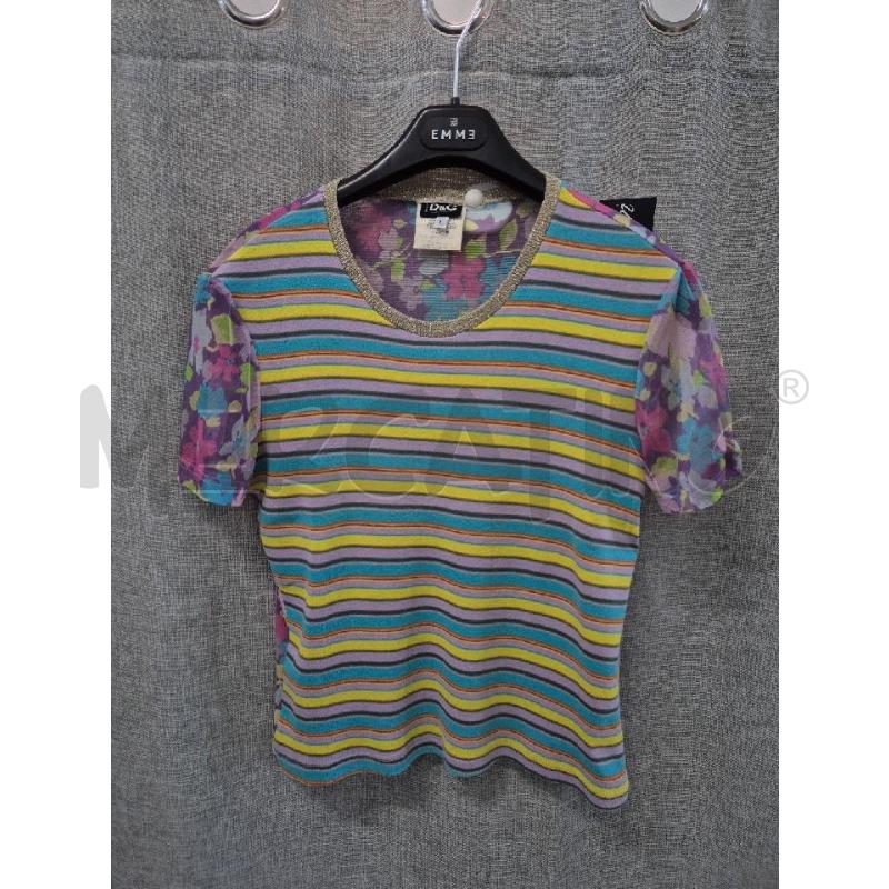 MAGLIA DONNA D&G RIGHE VIOLA GIALLE AZZURRE  | Mercatino dell'Usato Trapani via libica 1