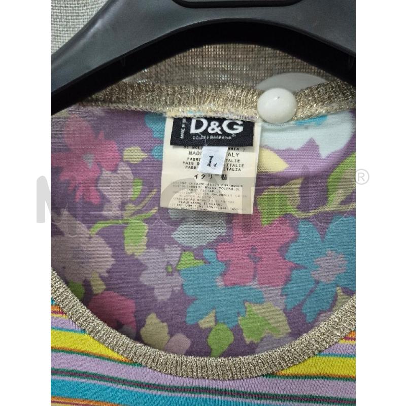 MAGLIA DONNA D&G RIGHE VIOLA GIALLE AZZURRE  | Mercatino dell'Usato Trapani via libica 2