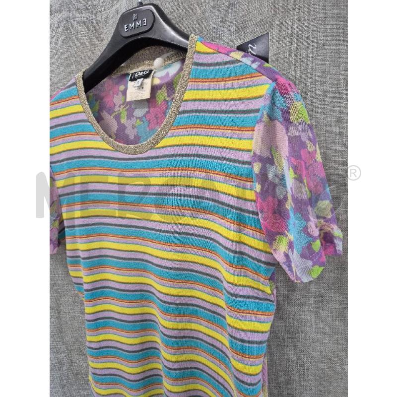 MAGLIA DONNA D&G RIGHE VIOLA GIALLE AZZURRE  | Mercatino dell'Usato Trapani via libica 3