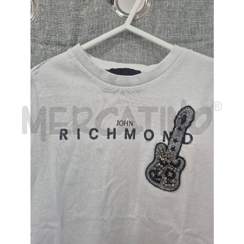 MAGLIETTA BAMBINA RICHMOND BIANCA CON CHITARRA  | Mercatino dell'Usato Trapani via libica 2