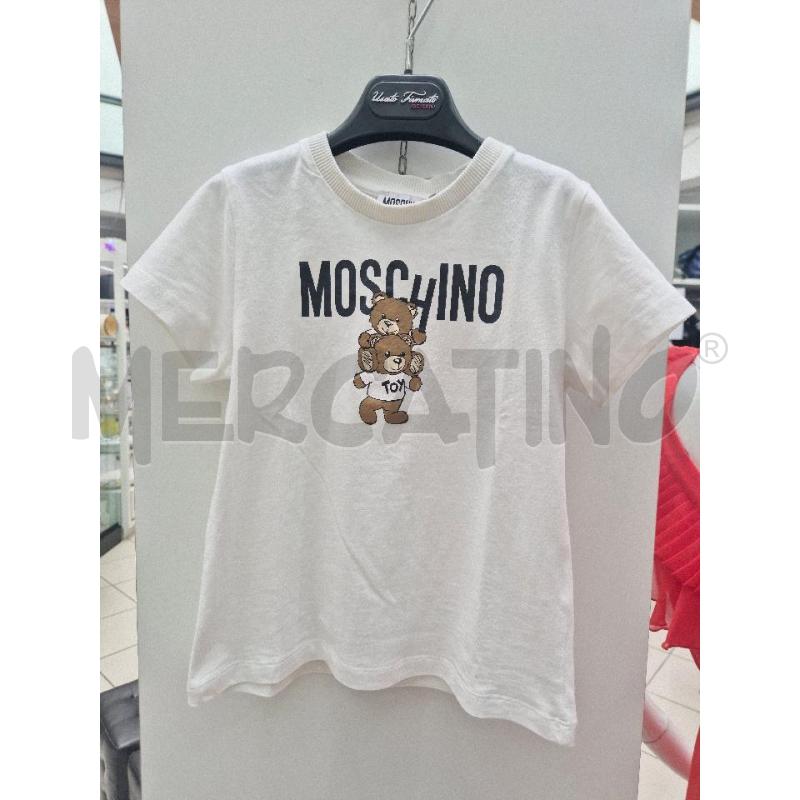 MAGLIETTA BAMBINO MOSCHINO BIANCA CON STAMPA  | Mercatino dell'Usato Trapani via libica 1