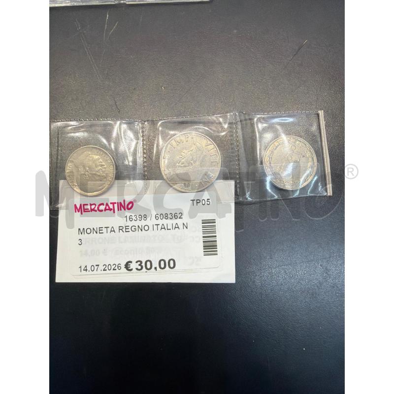 MONETA REGNO ITALIA N3 | Mercatino dell'Usato Trapani via libica 1