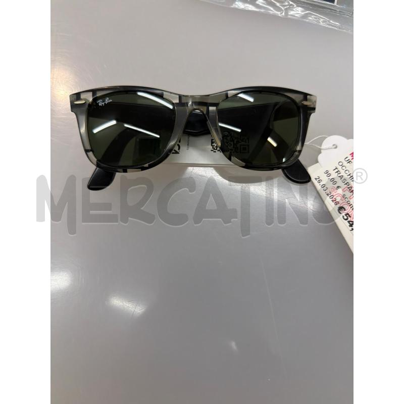 OCCHIALI UOMO RAY BAN TRASPARENTE CON RIGHE NERE  | Mercatino dell'Usato Trapani via libica 1