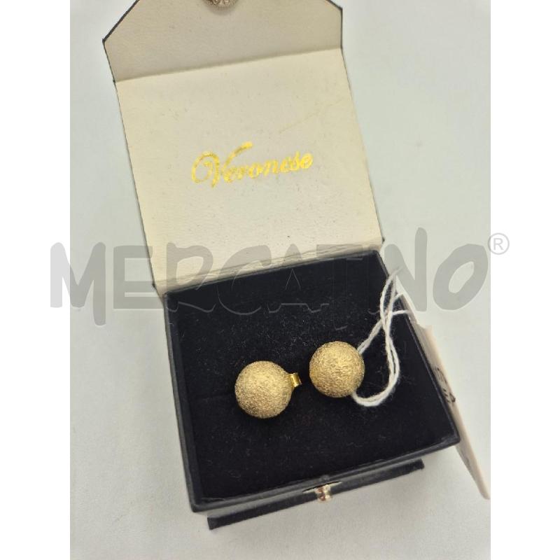 ORECCHINI VERONESE PALLINE PLACATE ORO SATINATE  | Mercatino dell'Usato Trapani via libica 1