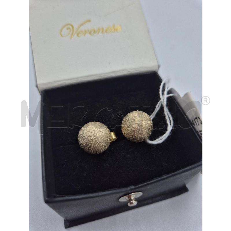 ORECCHINI VERONESE PALLINE PLACATE ORO SATINATE  | Mercatino dell'Usato Trapani via libica 2