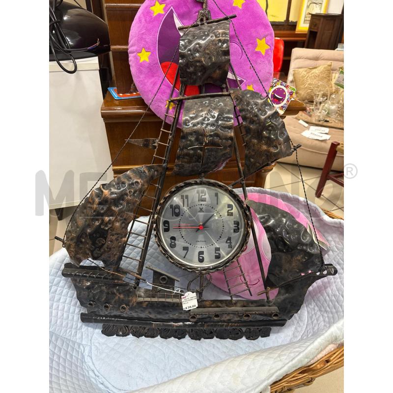 OROLOGIO DA MURO VELIERO METALLO | Mercatino dell'Usato Trapani via libica 1