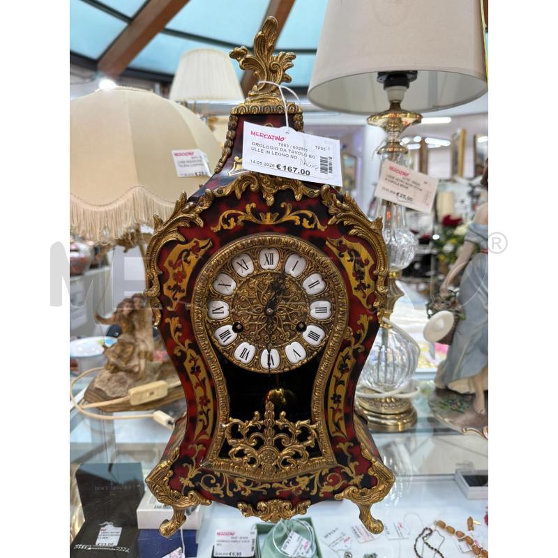 OROLOGIO DA TAVOLO BOULLE IN LEGNO NON FUNZIONANTE | Mercatino dell'Usato Trapani via libica 1