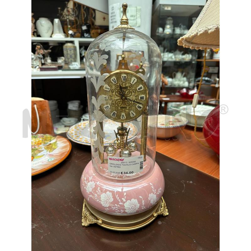 OROLOGIO TAVOLO CAMPANA VETRO  | Mercatino dell'Usato Trapani via libica 1