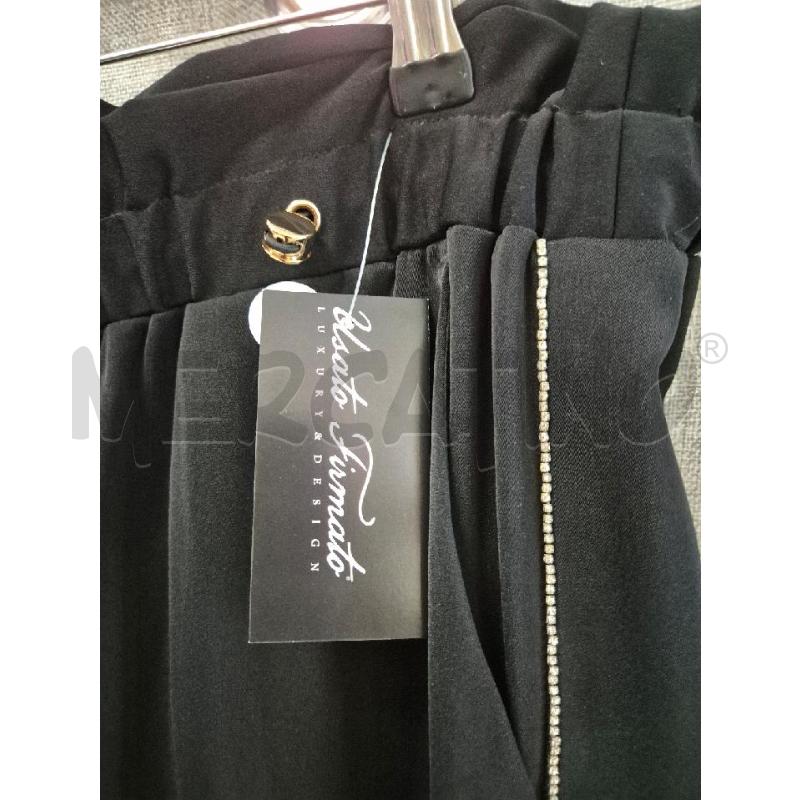 PANTALONE DONNA LIU JO NERO STRASS LATERALE  | Mercatino dell'Usato Trapani via libica 2