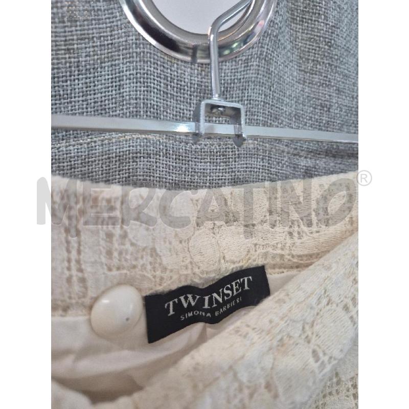 PANTALONE DONNA TWINSET PANNA RICAMATO  | Mercatino dell'Usato Trapani via libica 3