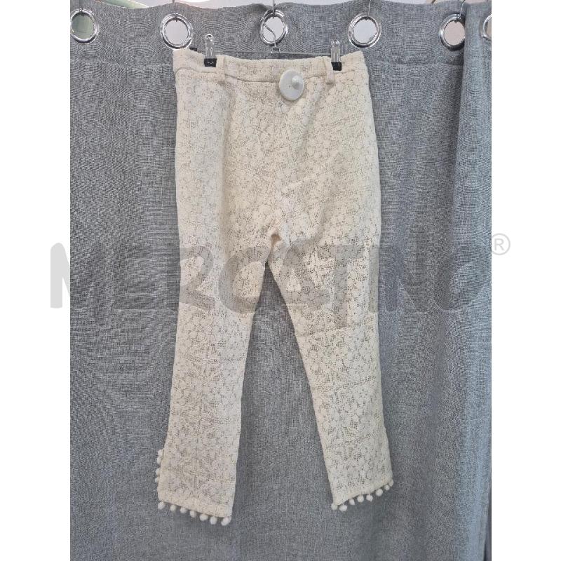 PANTALONE DONNA TWINSET PANNA RICAMATO  | Mercatino dell'Usato Trapani via libica 4