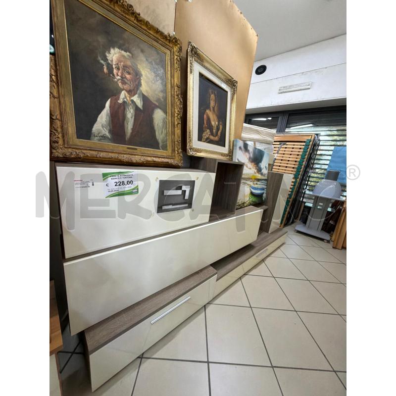 PARETE ATTREZZATA BIANCO E TORTORA  | Mercatino dell'Usato Trapani via libica 1