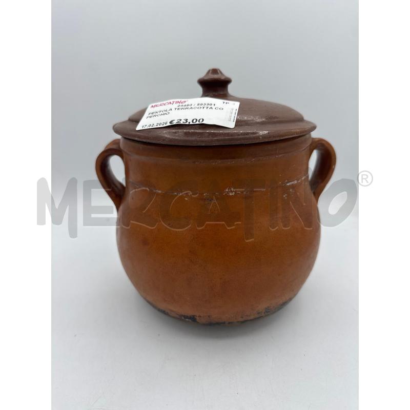 PENTOLA TERRACOTTA COPERCHIO | Mercatino dell'Usato Trapani via libica 1