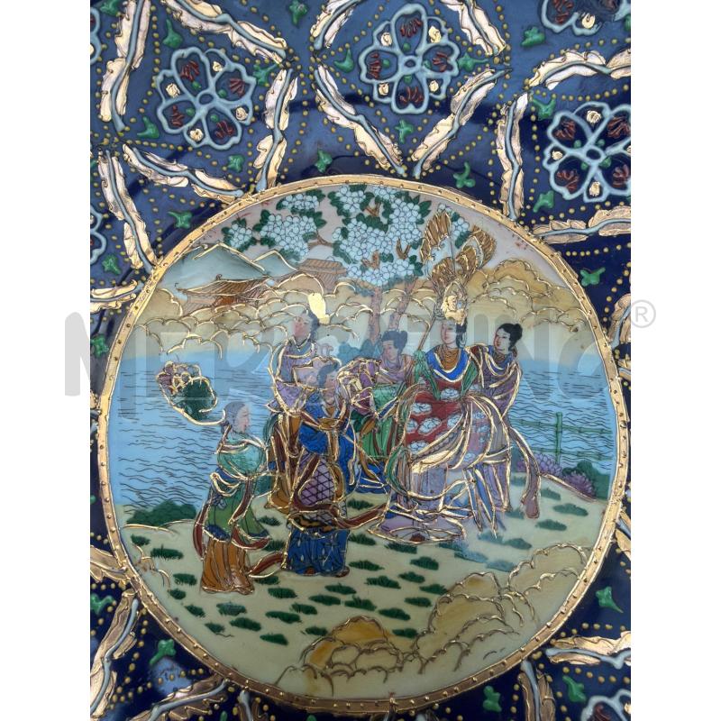 PIATTO BLU ORIENTALE BLU E DORATO  | Mercatino dell'Usato Trapani via libica 2