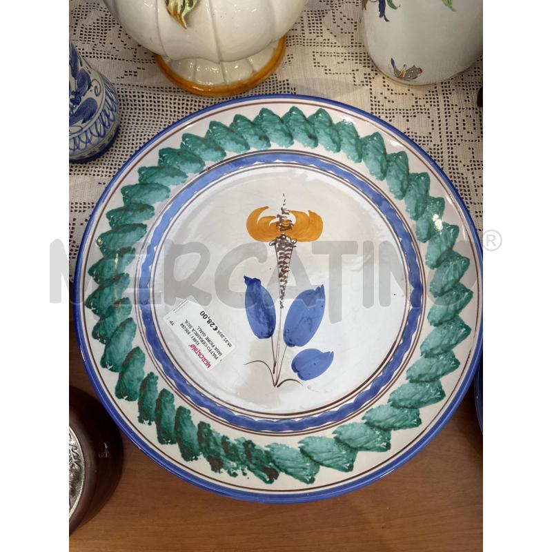 PIATTO CERAMICA SICILIANA FIORE GIALLO | Mercatino dell'Usato Trapani via libica 1