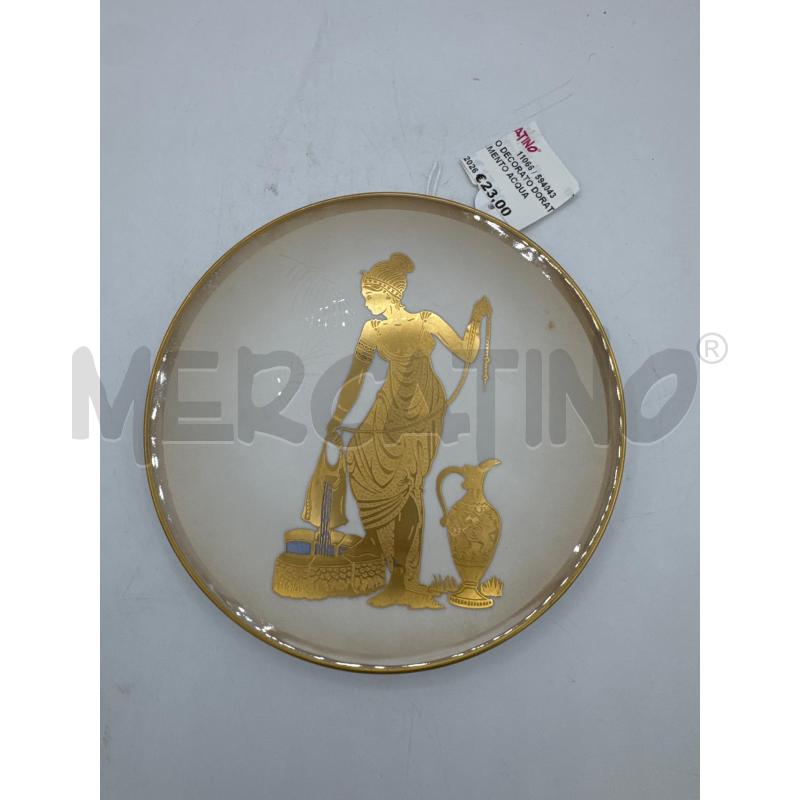 PIATTO DECORATO DORATO ELEMENTO ACQUA | Mercatino dell'Usato Trapani via libica 1