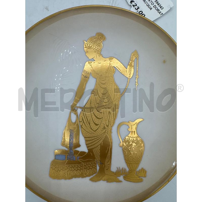 PIATTO DECORATO DORATO ELEMENTO ACQUA | Mercatino dell'Usato Trapani via libica 2