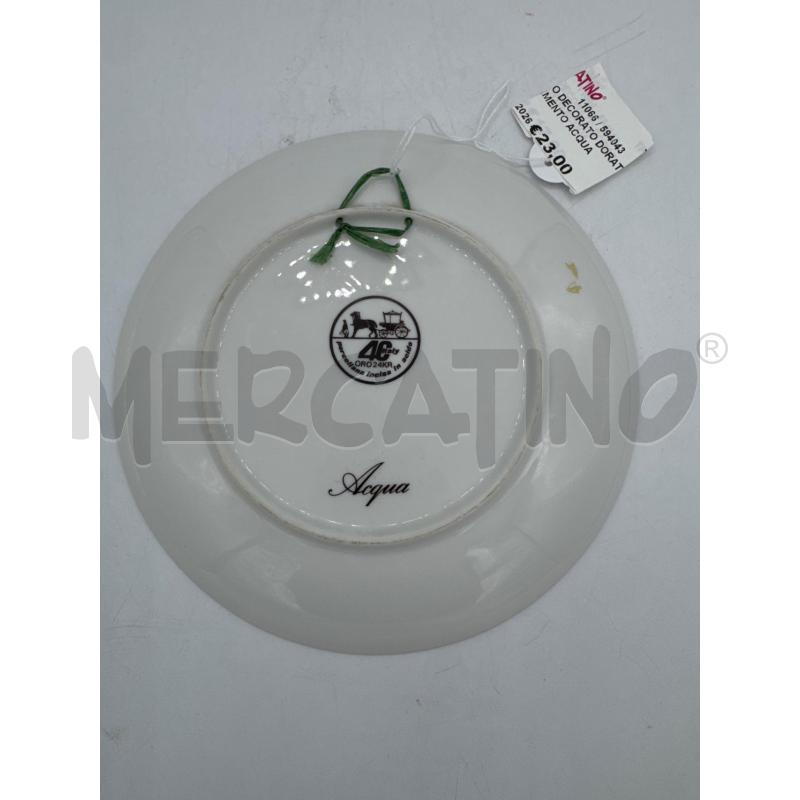 PIATTO DECORATO DORATO ELEMENTO ACQUA | Mercatino dell'Usato Trapani via libica 3