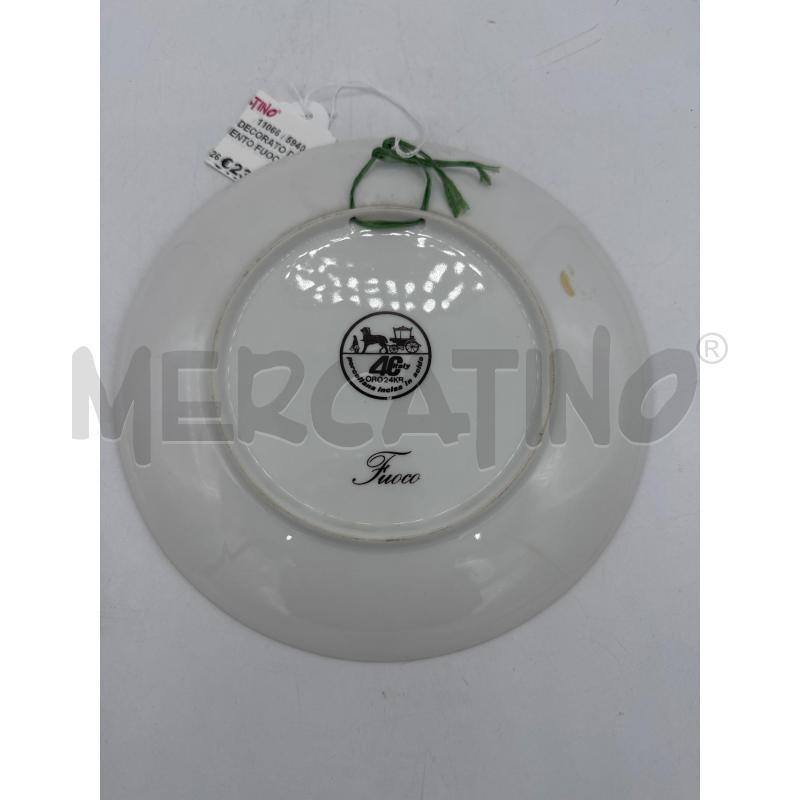 PIATTO DECORATO DORATO ELEMENTO FUOCO | Mercatino dell'Usato Trapani via libica 3