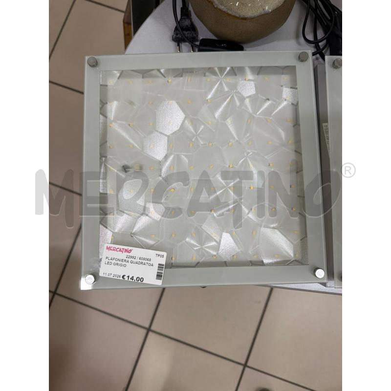 PLAFONIERA QUADRATOA LED GRIGIO | Mercatino dell'Usato Trapani via libica 1