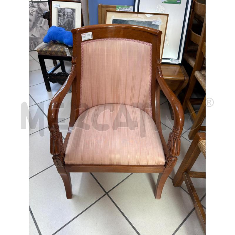 POLTRONA LEGNO E TESSUTO ROSA | Mercatino dell'Usato Trapani via libica 1
