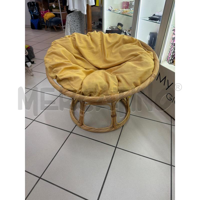 POLTRONA VIMINI CUSCINO GIALLO | Mercatino dell'Usato Trapani via libica 1