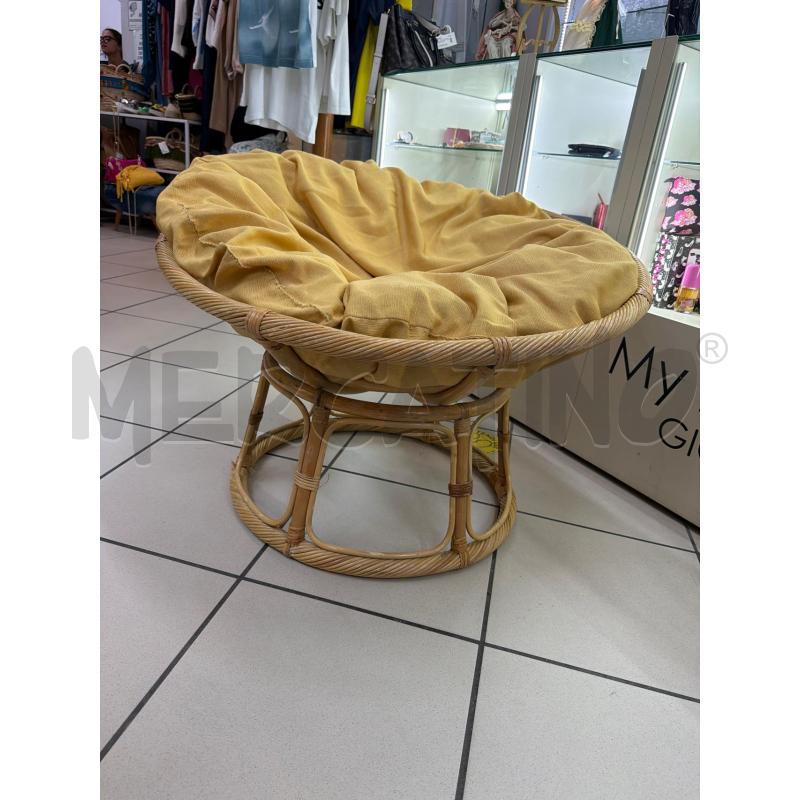 POLTRONA VIMINI CUSCINO GIALLO | Mercatino dell'Usato Trapani via libica 2