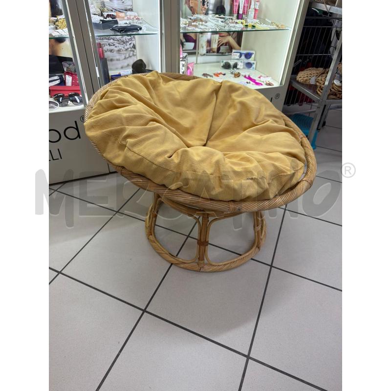 POLTRONA VIMINI CUSCINO GIALLO | Mercatino dell'Usato Trapani via libica 3