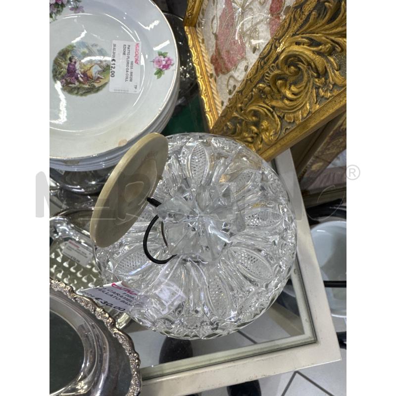 PORTA CARAMELLE VETRO MARTELLATO BASE METALLO | Mercatino dell'Usato Trapani via libica 3