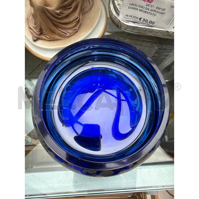 PORTA CIOCCOLATINI VETRO BLU  | Mercatino dell'Usato Trapani via libica 3