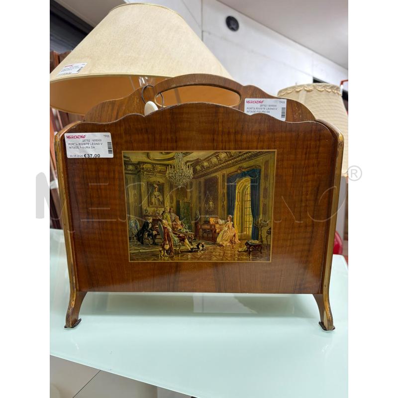 PORTA RIVISTE LEGNO VINTAGE FIGURA DAME | Mercatino dell'Usato Trapani via libica 1