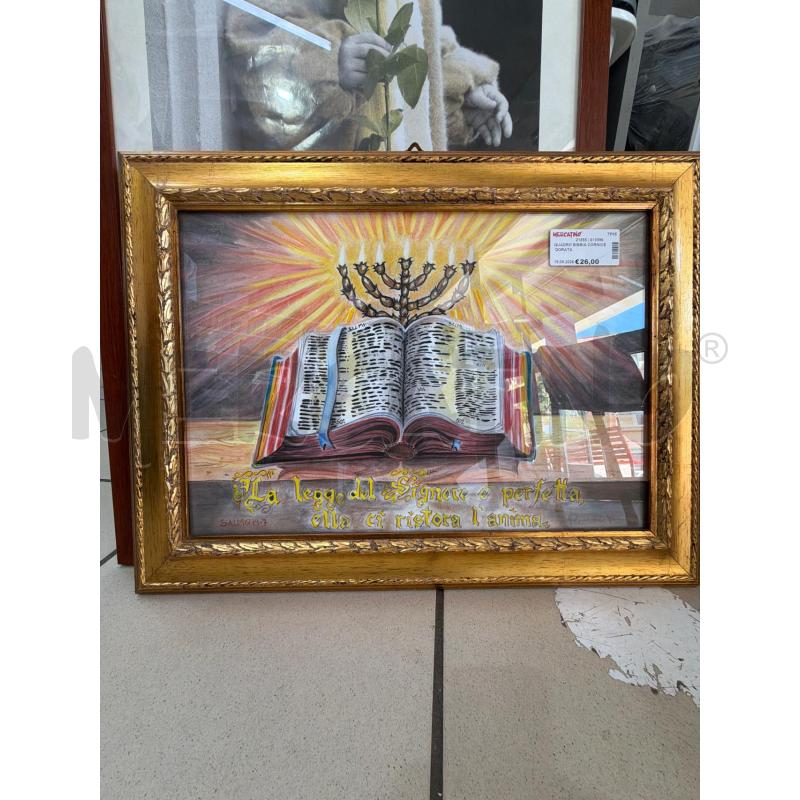 QUADRO BIBBIA CORNICE DORATA  | Mercatino dell'Usato Trapani via libica 1