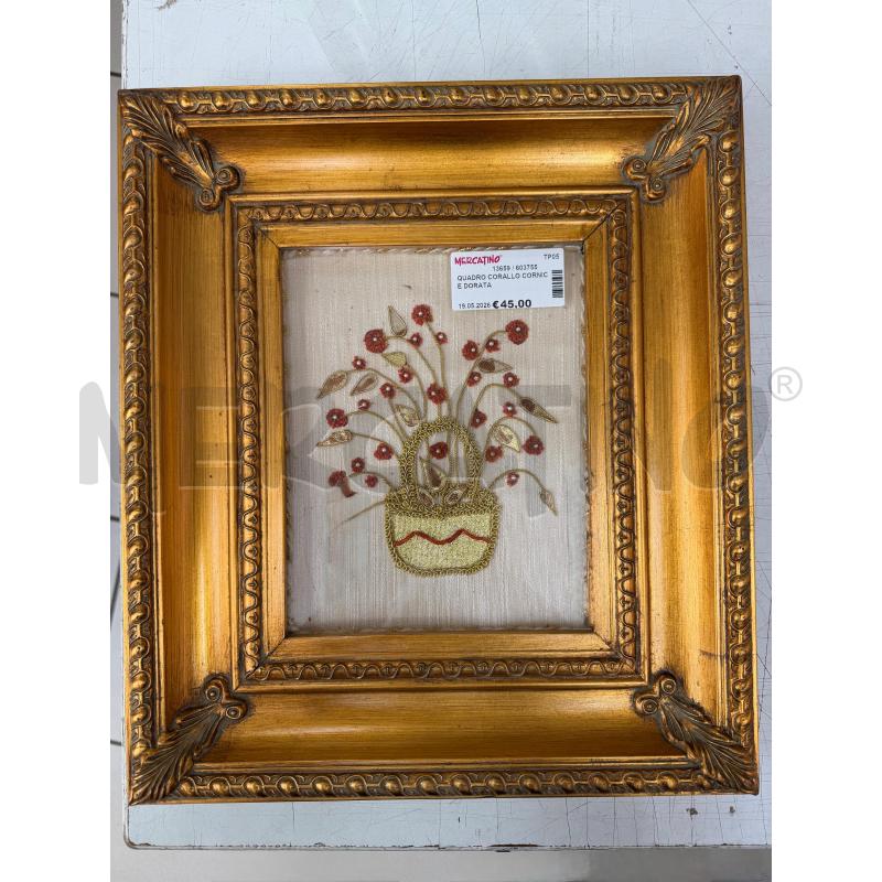 QUADRO CORALLO CORNICE DORATA | Mercatino dell'Usato Trapani via libica 1