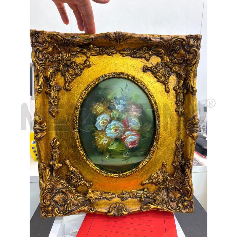 QUADRO CORNICE DORATA E FIORI  | Mercatino dell'Usato Trapani via libica 1
