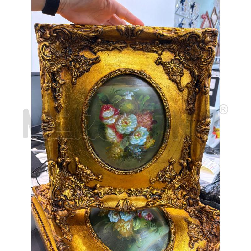 QUADRO CORNICE DORATA E FIORI  | Mercatino dell'Usato Trapani via libica 1