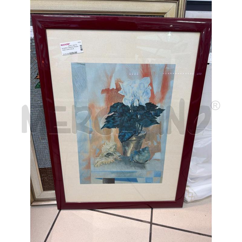 QUADRO CORNICE ROSSA VASO CONCHIGLIE  | Mercatino dell'Usato Trapani via libica 1