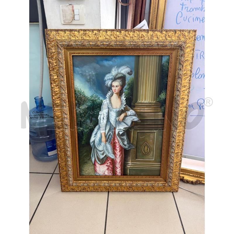 QUADRO DAMA CORNICE DORATA RILIEVI | Mercatino dell'Usato Trapani via libica 1