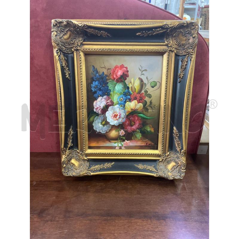QUADRO FIORI E CORNICE DORATA RILIEVI | Mercatino dell'Usato Trapani via libica 1