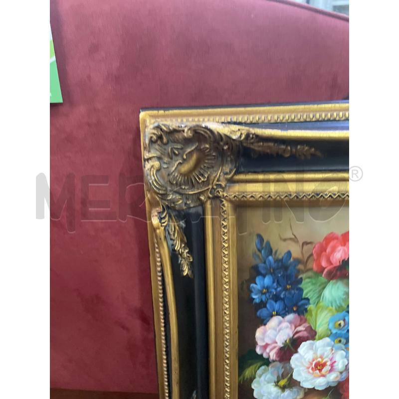 QUADRO FIORI E CORNICE DORATA RILIEVI | Mercatino dell'Usato Trapani via libica 3