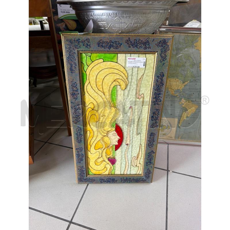 QUADRO IMMAGINE DONNA VETRO GIALLO | Mercatino dell'Usato Trapani via libica 1