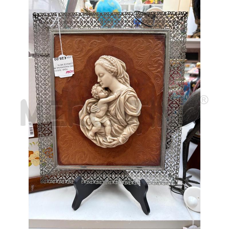 QUADRO MADONNINA IMPASTO CORNICE METALLO LAVORATA | Mercatino dell'Usato Trapani via libica 1