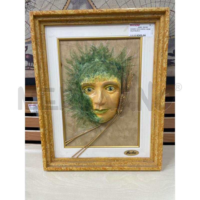 QUADRO MASCHERA CARNEVALE RILIEVO | Mercatino dell'Usato Trapani via libica 1