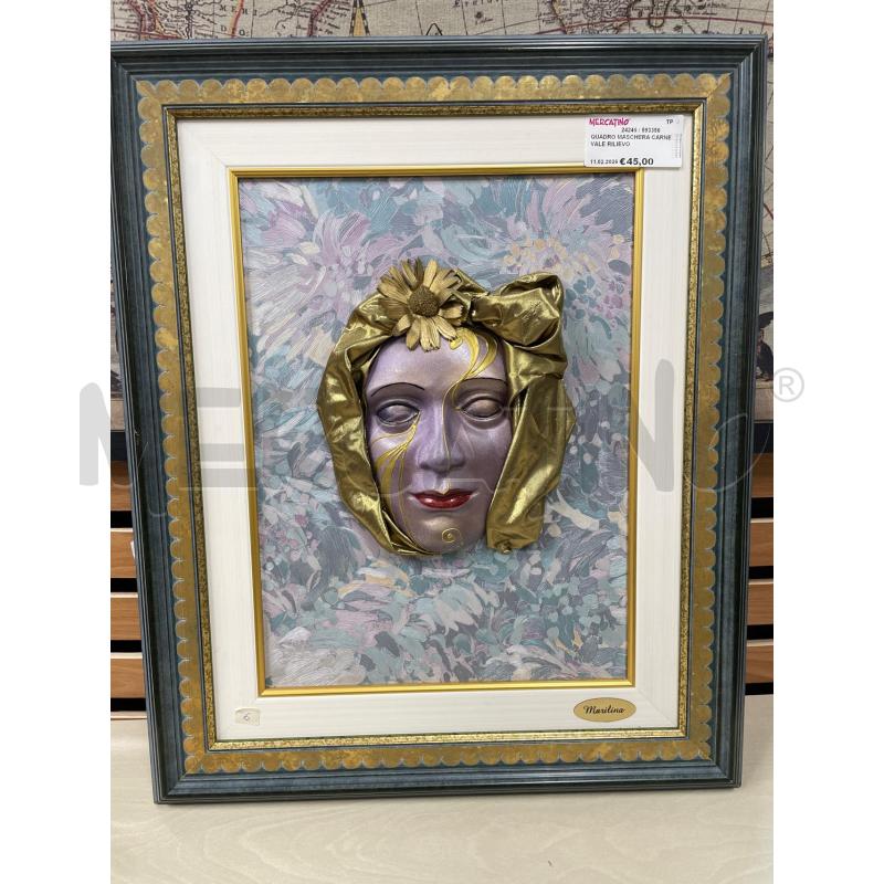 QUADRO MASCHERA CARNEVALE RILIEVO  | Mercatino dell'Usato Trapani via libica 1